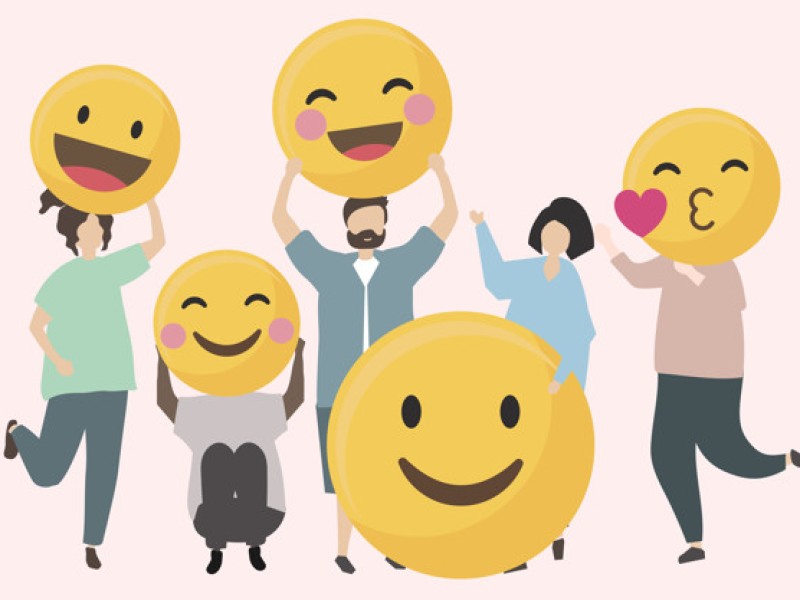 people with funny happy emojis illustration 53876 59076
